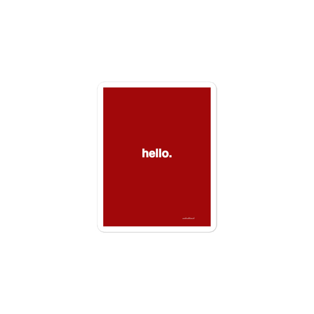 Quote sticker - hello. - red