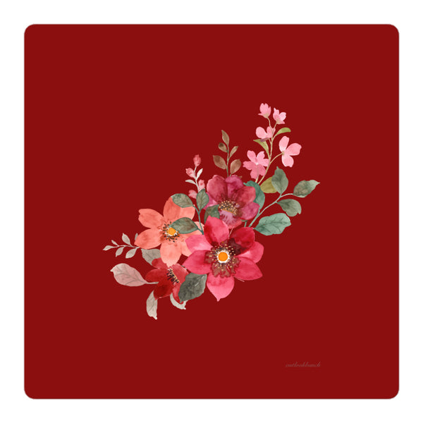 Pic - Flower 1 - Sticker - Dark Red